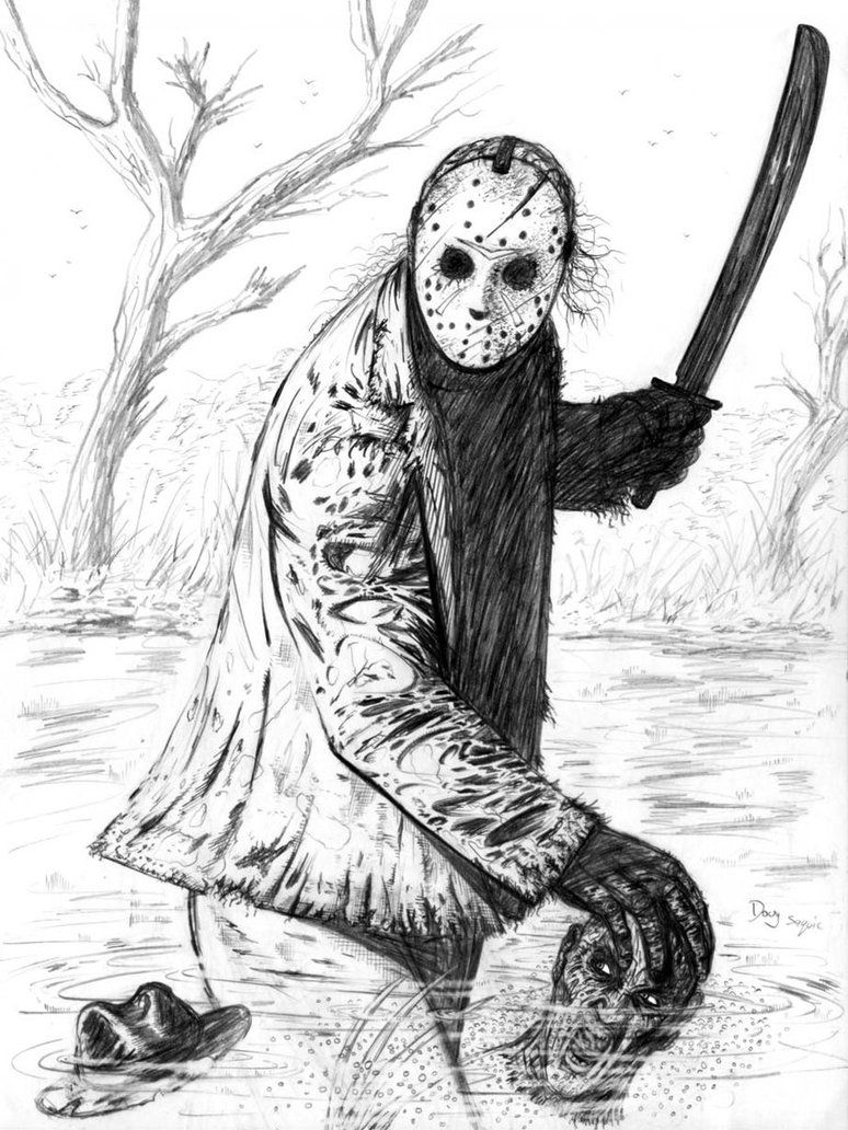 Freddy vs jason by dougsq on deviantart jason drawing jason voorhees drawing jason voorhees