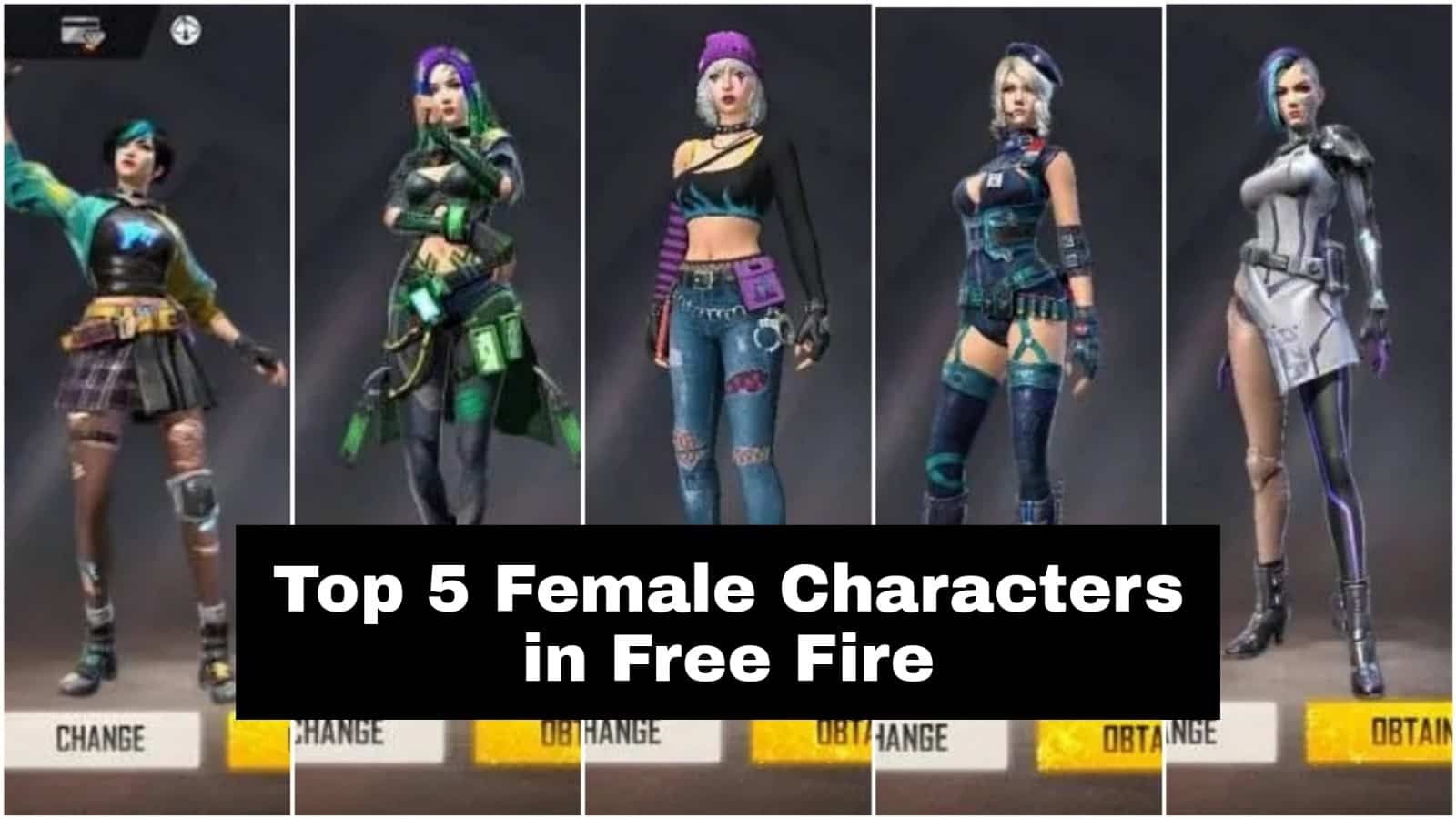 Top female characters in free fire clash squad mode for august