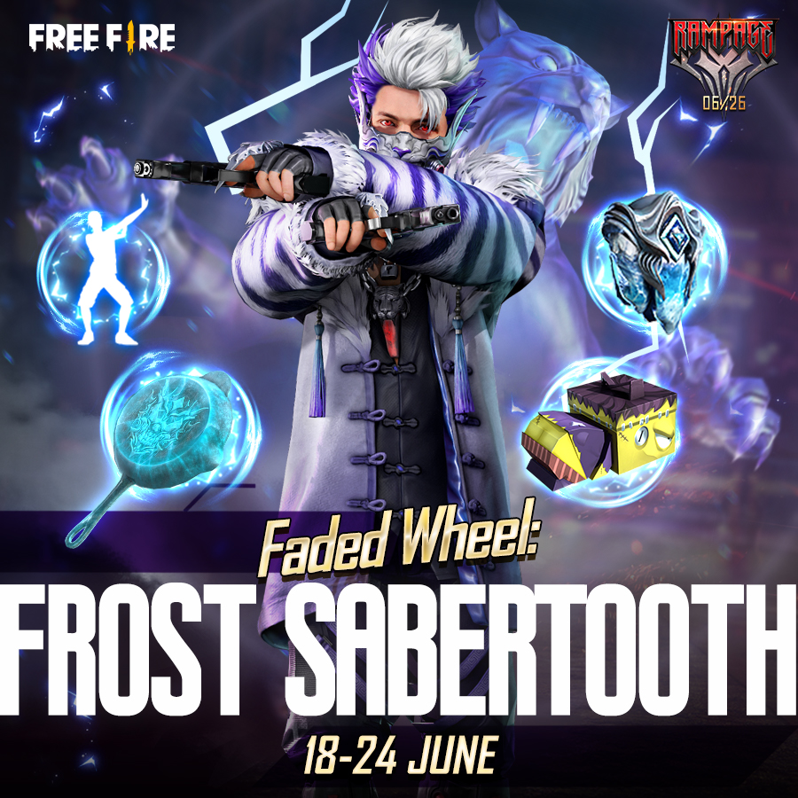 Garena free fire north america on blessings of the white tiger upon you ð be relieved of your burdens with the new frost sabertooth bundle available in faded wheel now httpstcodwzhflvcf