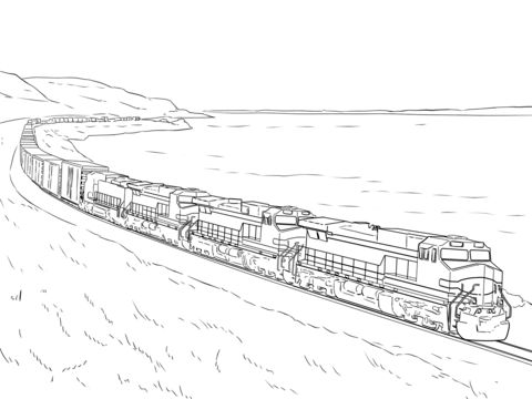 Freight train coloring page from trains category select from printable crafts of cartooâ train coloring pages love coloring pages coloring pages to print