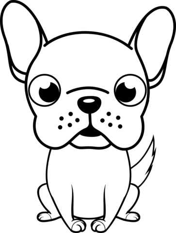 Cute french bulldog coloring page free printable coloring pages