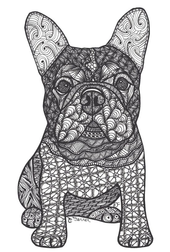 Pin by angãlique dudiot on point de croix french bulldog art bulldog art print dog coloring page