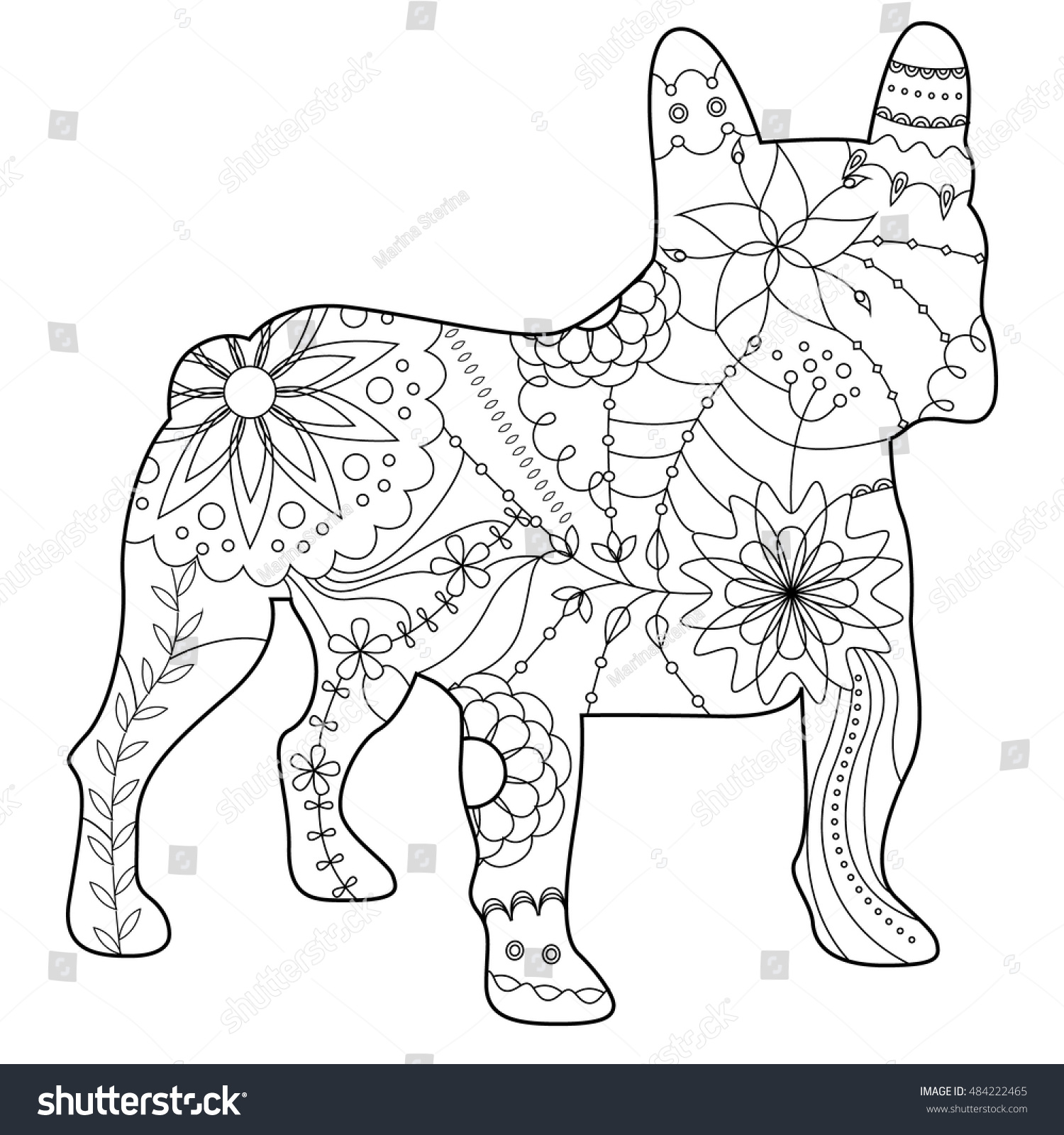 French bulldog coloring stock vector royalty free