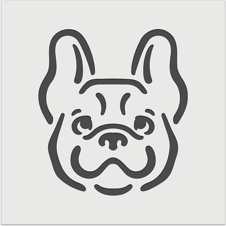 Happy french bulldog frenchie dog head wall cookie diy craft reusable stencil