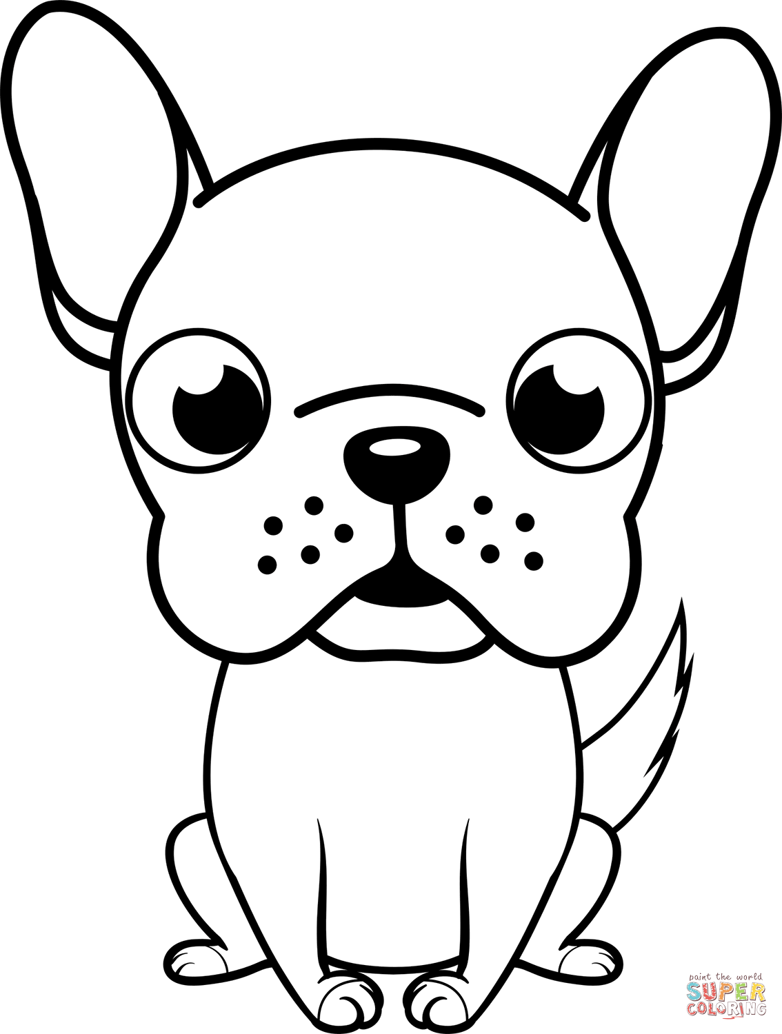 Cute french bulldog coloring page free printable coloring pages