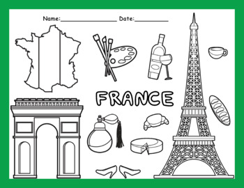 France coloring page for kids by lailabee tpt