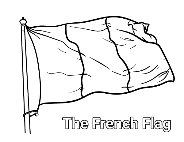 Printable french flag coloring page