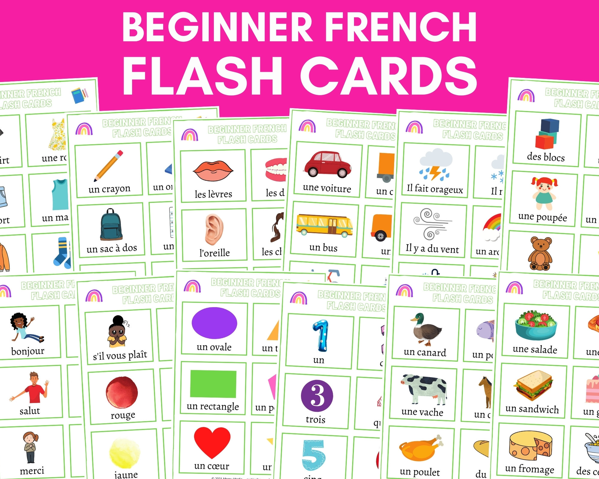 Beginner french flash cards french learning resource franãais download now