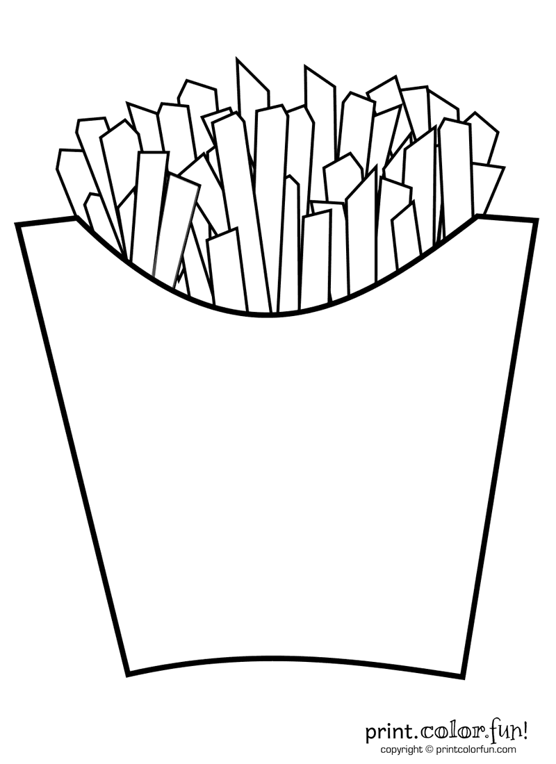 French fries print lor fun free printables loring pages crafts puzzles cards to print malvorlagen malvorlage eule vorlagen