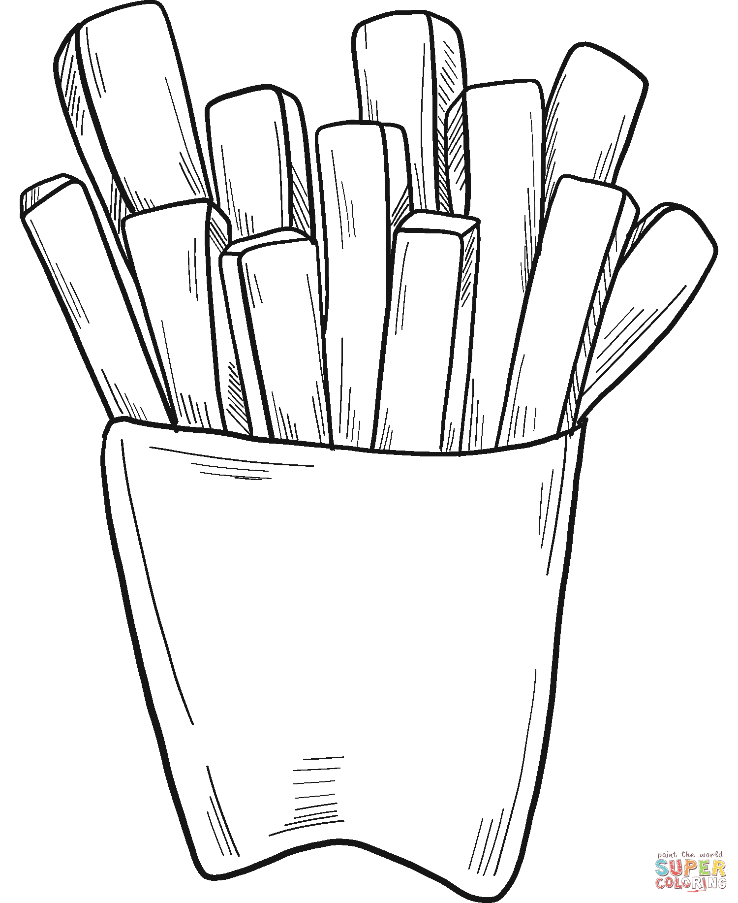 French fries coloring page free printable coloring pages