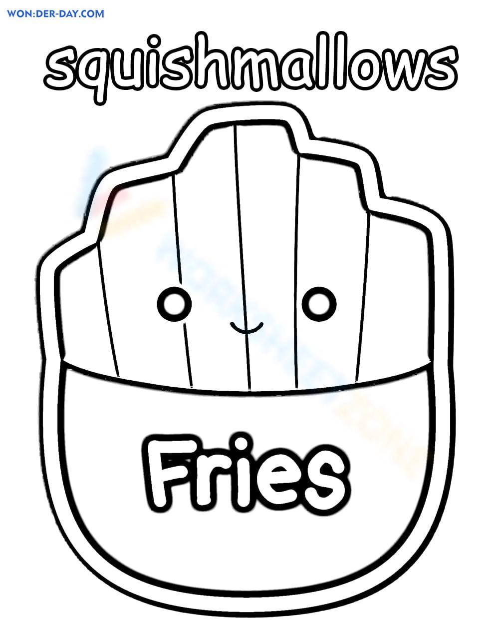 Squishmallows french fries worksheet