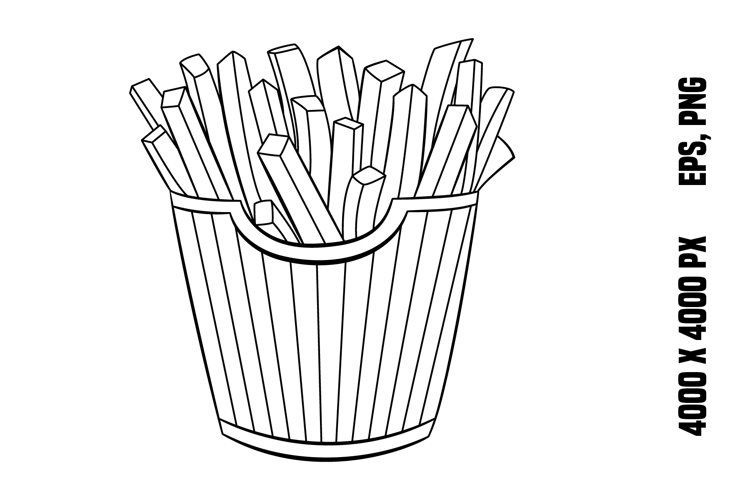 Delicious french fries for coloring