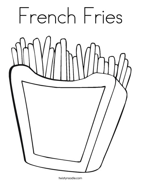 French fries coloring page