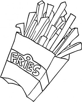 French fries coloring page food coloring pages coloring pages printable coloring pages