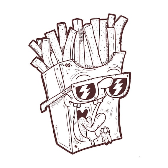 Printable coloring page mr french fries icsico studio