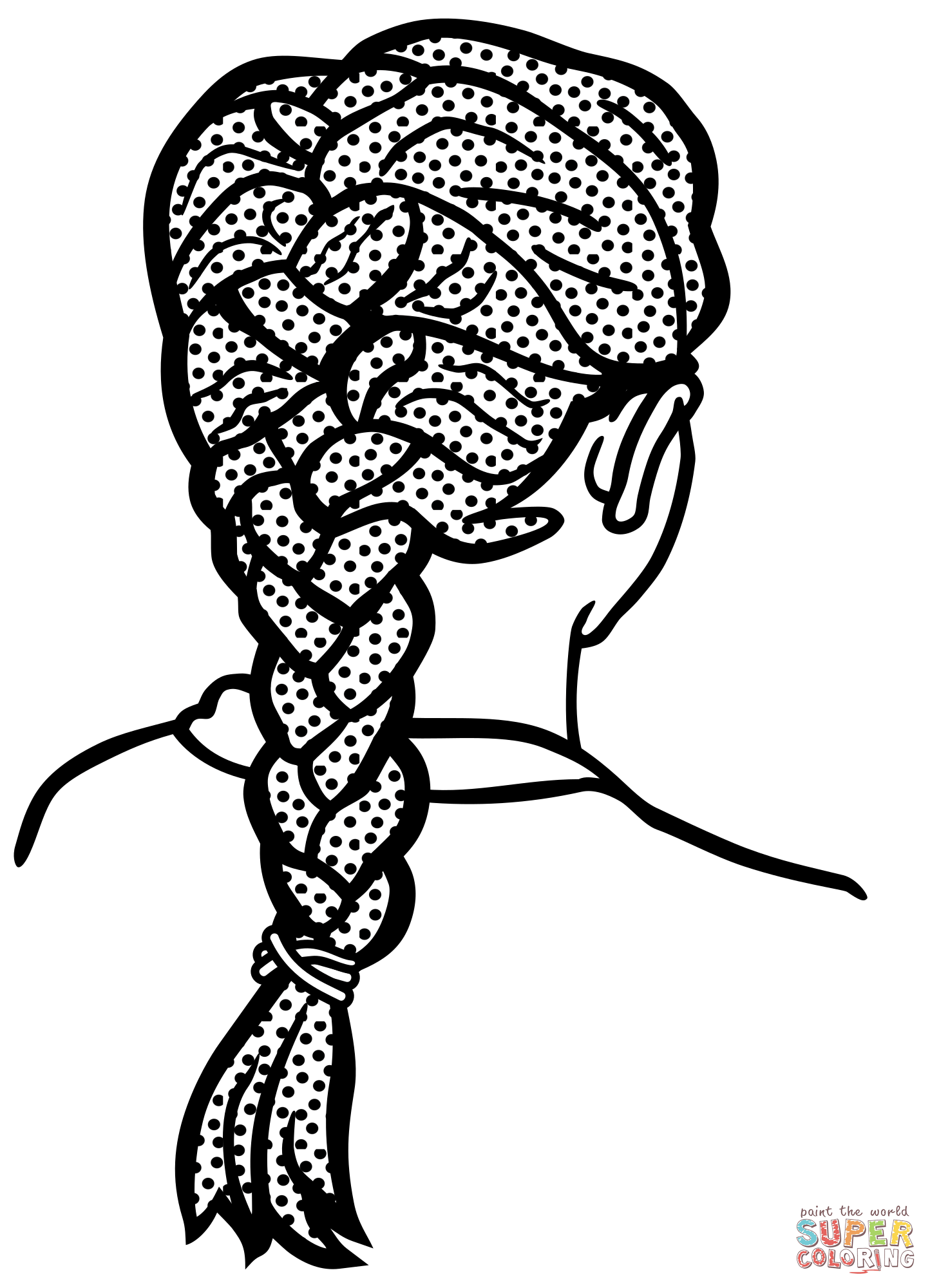 French braid coloring page free printable coloring pages