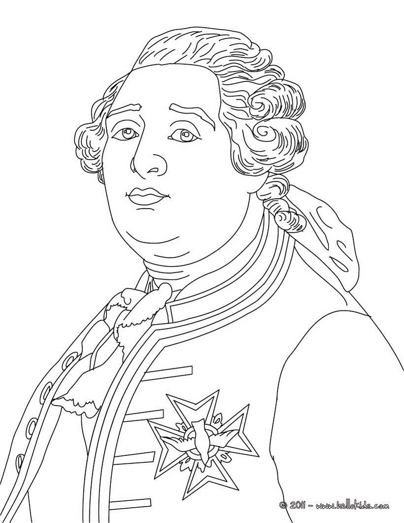 Louis xvi king of france coloring pages