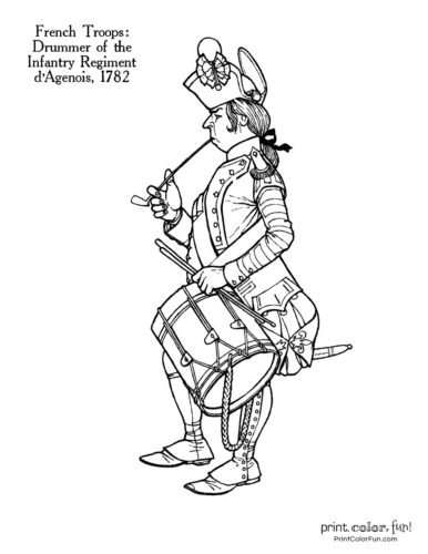 Revolutionary war solder coloring pages historic uniforms coloring guides at