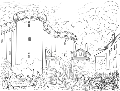 Storming of the bastille coloring page free printable coloring pages
