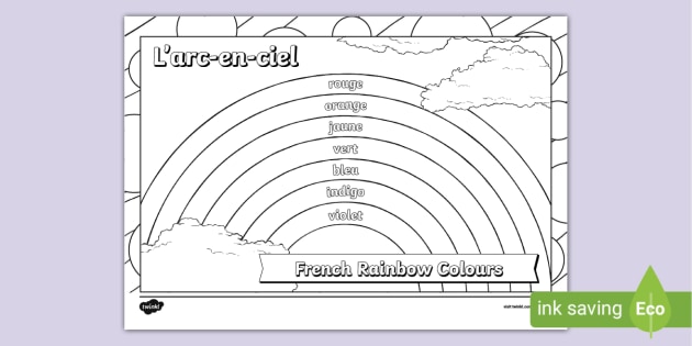 French rainbow colouring sheet teacher made