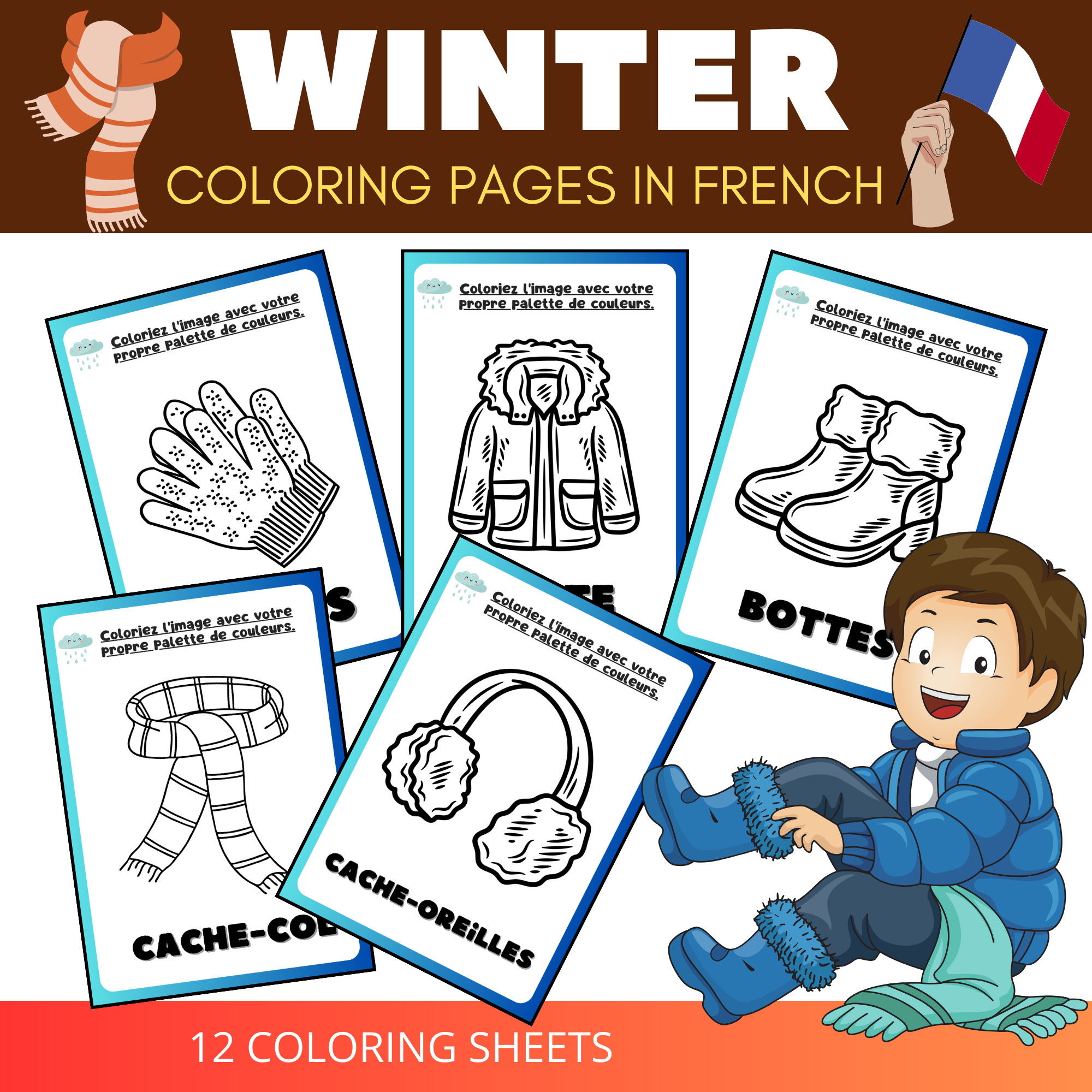 Embrace winters winter clothes coloring pages to warm your heart in french made by teachers