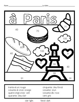 French numbers coloring sheet by made by mademoiselle tpt