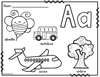 La lettre initiale french alphabet colouring posters tpt