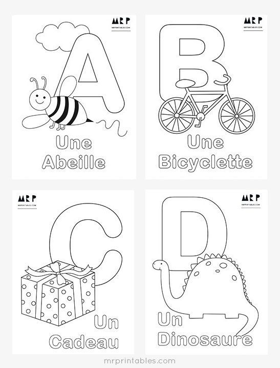 Free french alphabet coloring pages by mr printables french alphabet alphabet coloring pages french worksheets