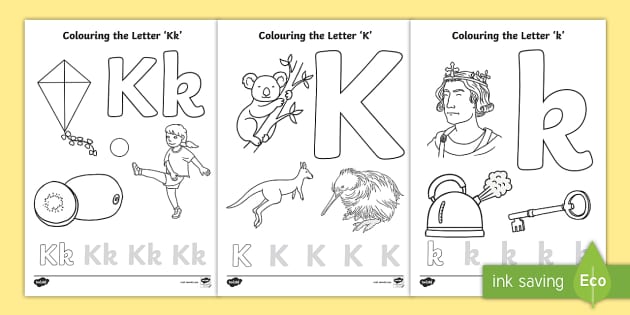 Letter k coloring pages teacher