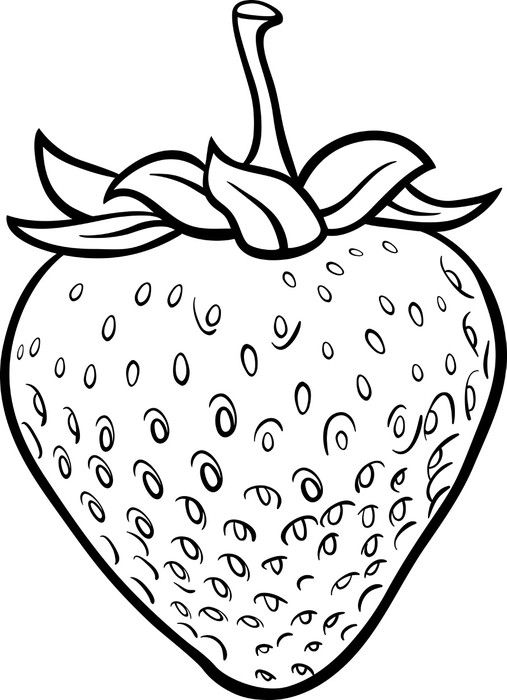 Fruit coloring pages strawberry drawing coloring books
