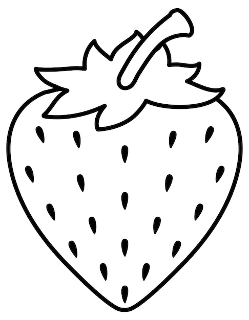 Premium vector strawberry doodle outline for colouring