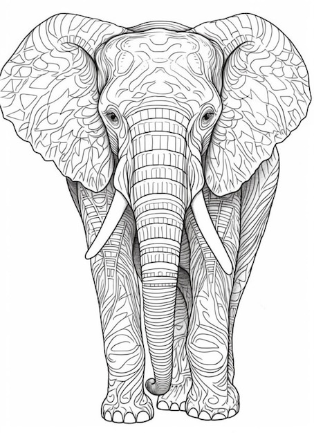 Elephant coloring page pictures