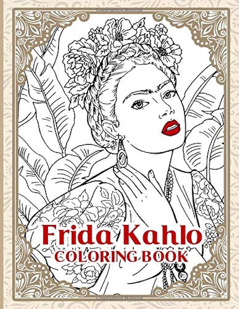 Frida kahlo coloring book frida kahlo coloring books for adult and kid