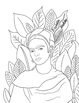 Frida kahlo coloring page by elementary art with sarah tpt