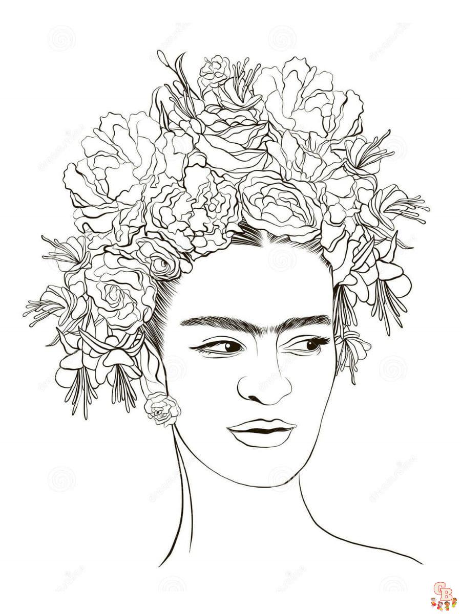 Printable frida kahlo coloring pages free for kids and adults