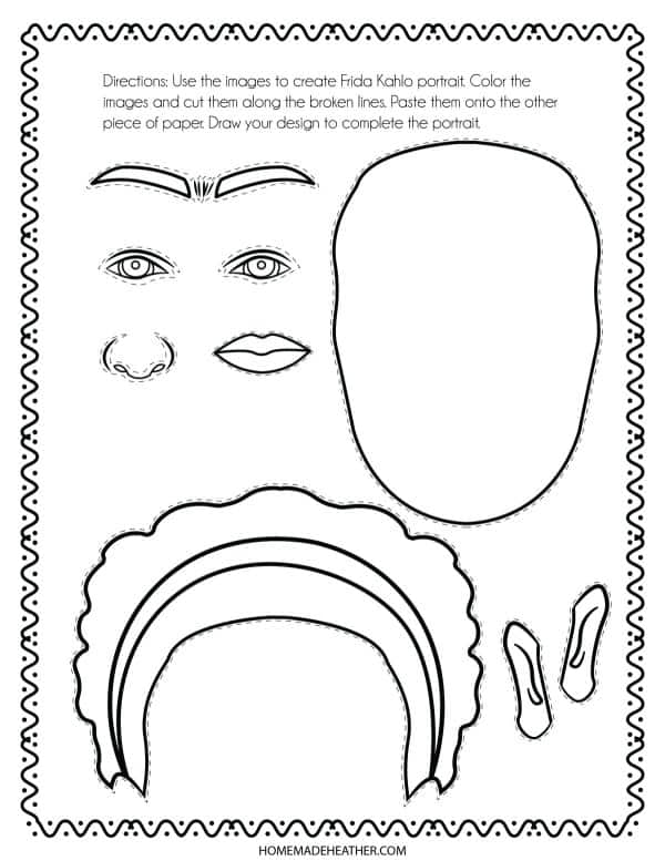 Free frida kahlo coloring pages homemade heather