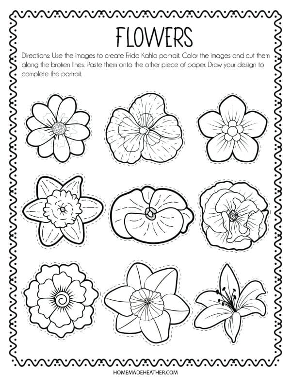 Free frida kahlo coloring pages homemade heather