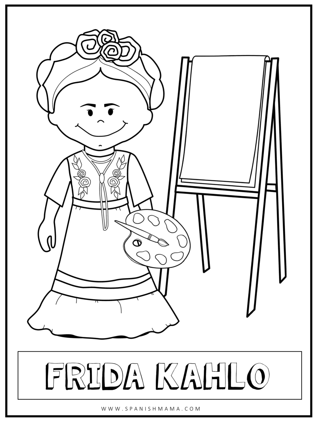 Beautiful frida kahlo coloring pages free printables