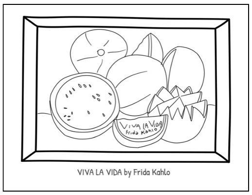 Free printable frida kahlo coloring pages coloring pages frida kahlo paintings kahlo paintings