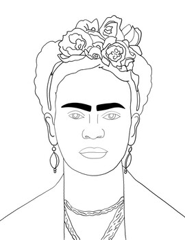 Frida kahlo coloring page by mary gendy tpt