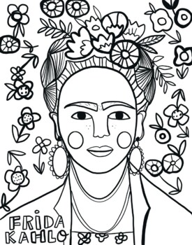 Frida kahlo coloring sheet by littleartanddesignhouse tpt