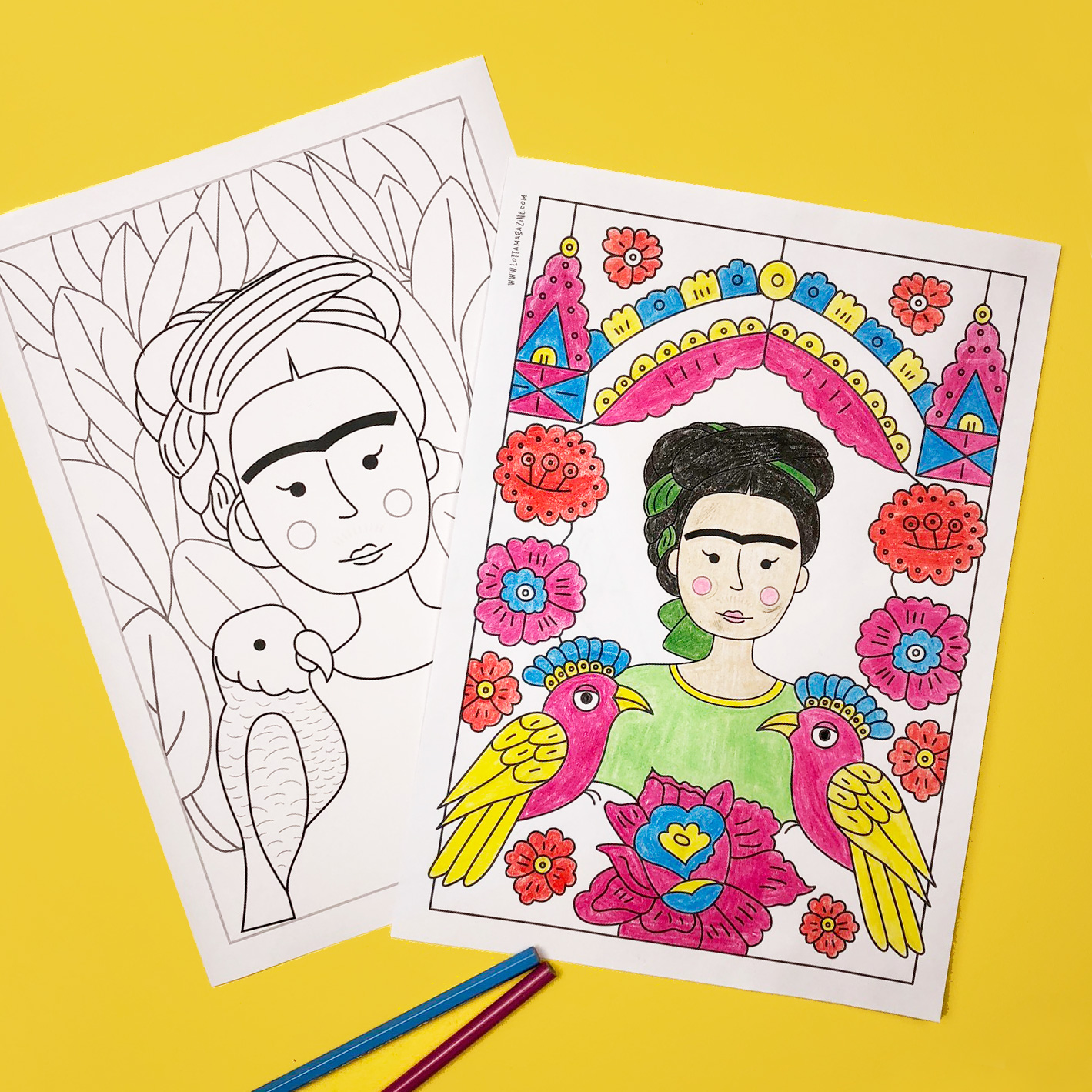 Frida kahlo colouring pages