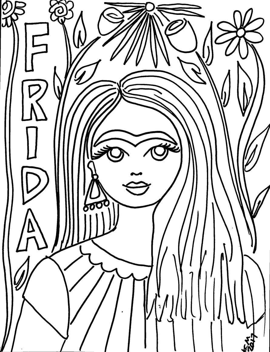 Free frida kahlo coloring pages