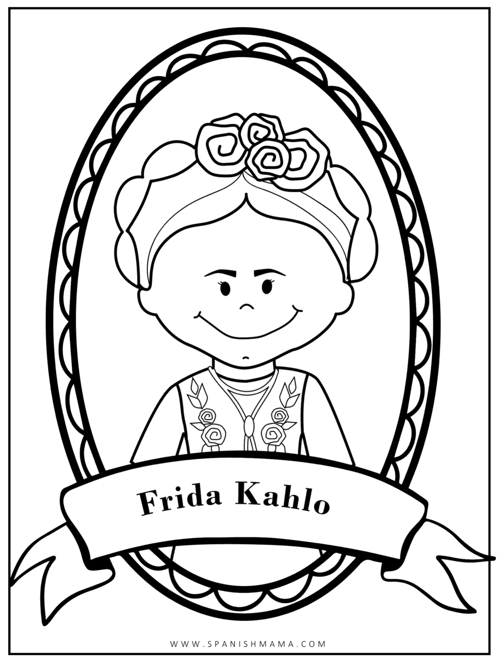 Beautiful frida kahlo coloring pages free printables