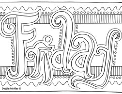 Days of the week coloring pages