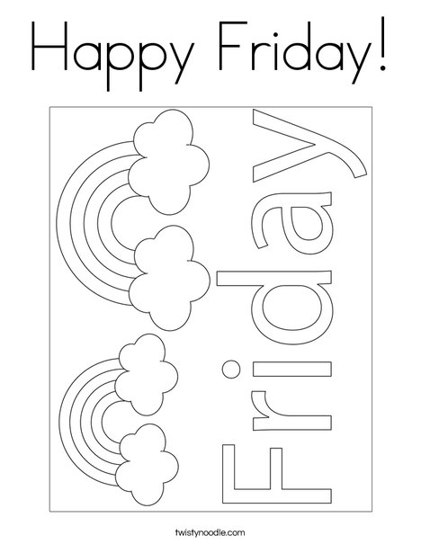 Happy friday coloring page