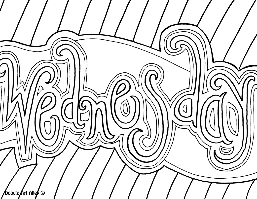 Days of the week coloring pages