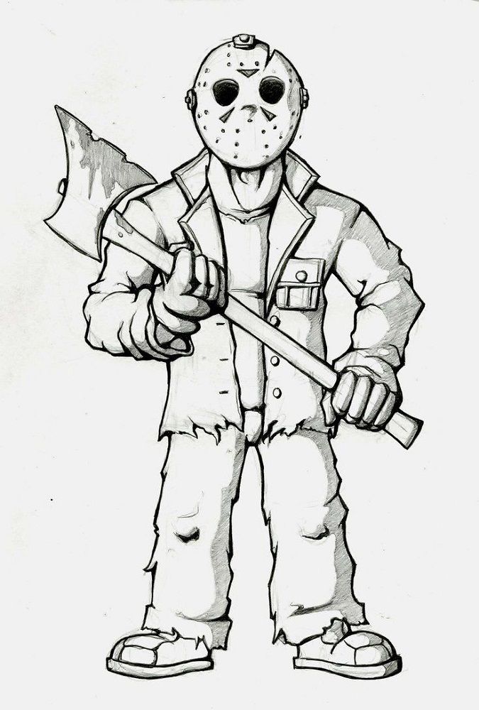 Jason coloring pages friday the th activity shelter ilustraããµes grãficas desenhos de halloween desenhos animados para desenhar