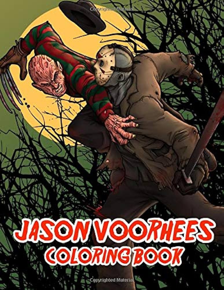 Jason voorhees coloring book friday the th tv series coloring book for adults stress relief gift young brian books