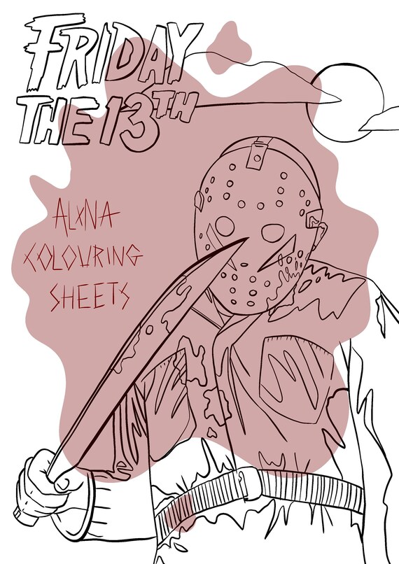 Friday the th jason voorhees colouring sheet